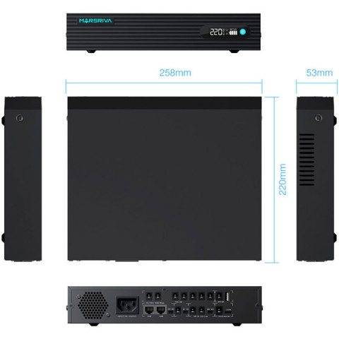 ДБЖ Marsriva DC UPS KP9 Pro 12xDC+PoE24VGigabit1A+USB, 14V/16V/19V/24V/48V/53V 240VAC 100W 24000mAh