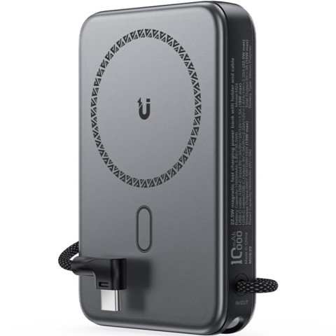 УМБ Acefast Magnetic Wireless 10000mAh 22.5W PD,QC 3.0 USB-C In/Out, QI 15W M24 Metal Gray
