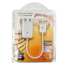 Звукова карта USB AUX jack, 2*TRS (Mic + Ear) Virtual 7.1 Channel, RTL