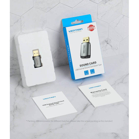 Звукова карта USB AUX jack, TRRS Metal (OMTP-CTIA) Vention сіра