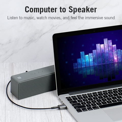 Звукова карта USB AUX jack, TRRS Metal (OMTP-CTIA) Vention сіра