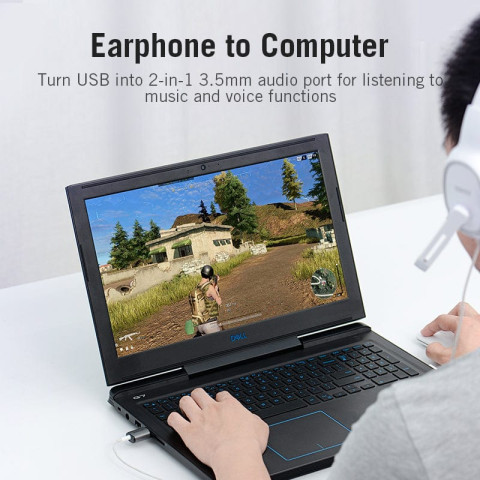 Звукова карта USB AUX jack, TRRS Metal (OMTP-CTIA) Vention сіра