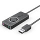 Звукова карта USB AUX jack, 3*TRS (Mic + Ear) 0.15m Volume Control чорна
