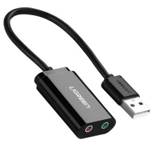 Звукова карта USB AUX jack, 2*TRS (Mic + Ear) ALC4042 Ugreen Чорна US205